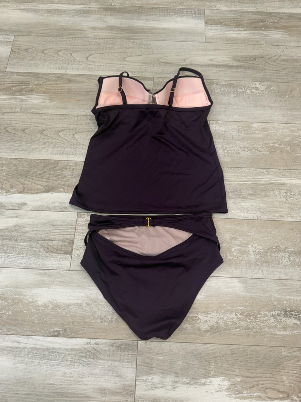Victoria's Secret Deep Purple/Burgundy Tankini Swim Suit - Top 36C Bottoms M - Picture 2 of 4